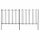 Vidaxl Garden Fence With Spears Top 3.4x1.5 m de acero negro