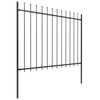 Vidaxl Garden Fence con Spears Top 3,4x1,5 m in acciaio nero