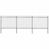 Vidaxl Garden Fence con Spears Top 5.1x1,5 m in acciaio nero