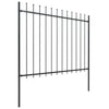 Vidaxl Garden Fence con Spears Top 5.1x1,5 m in acciaio nero