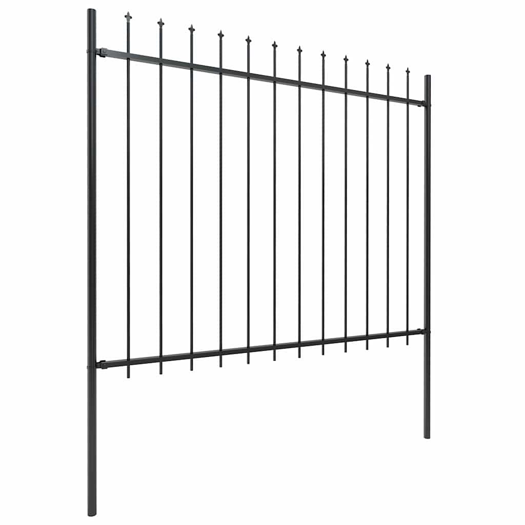 Vidaxl Garden Fence con Spears Top 5.1x1,5 m in acciaio nero