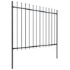 Vidaxl Garden Fence With Spears Top 8.5x1.5 m de acero negro