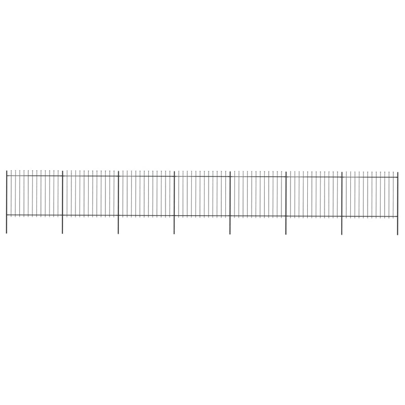 Vidaxl Garden Fence con Spears Top 11,9x1,5 m in acciaio nero