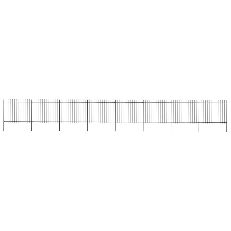 Vidaxl Garden Fence con Spears Top 13.6x1,5 m in acciaio nero