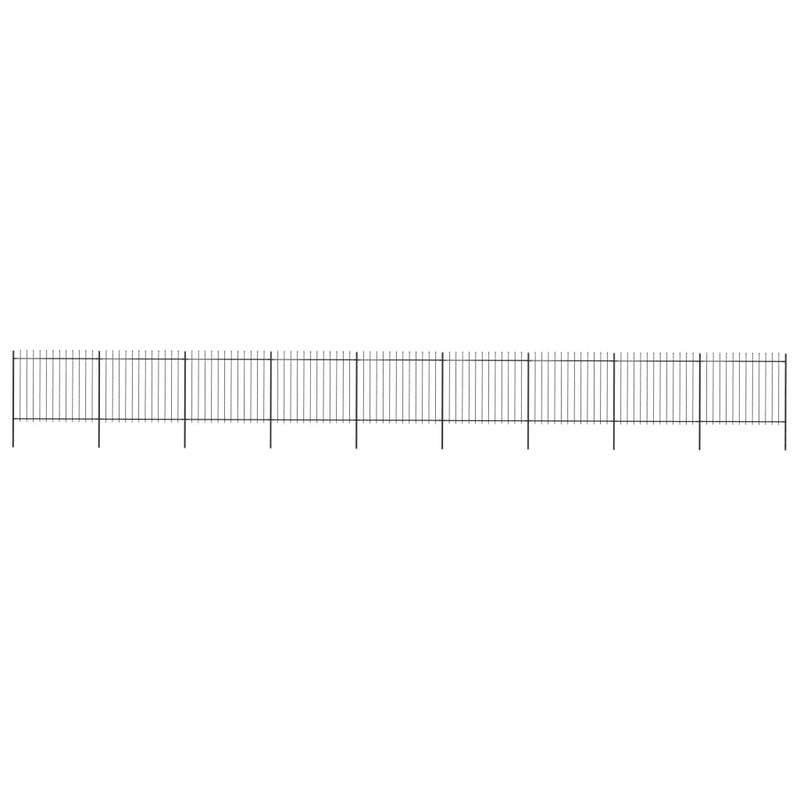 Vidaxl Garden Fence con Spears Top 15.3x1,5 m in acciaio nero