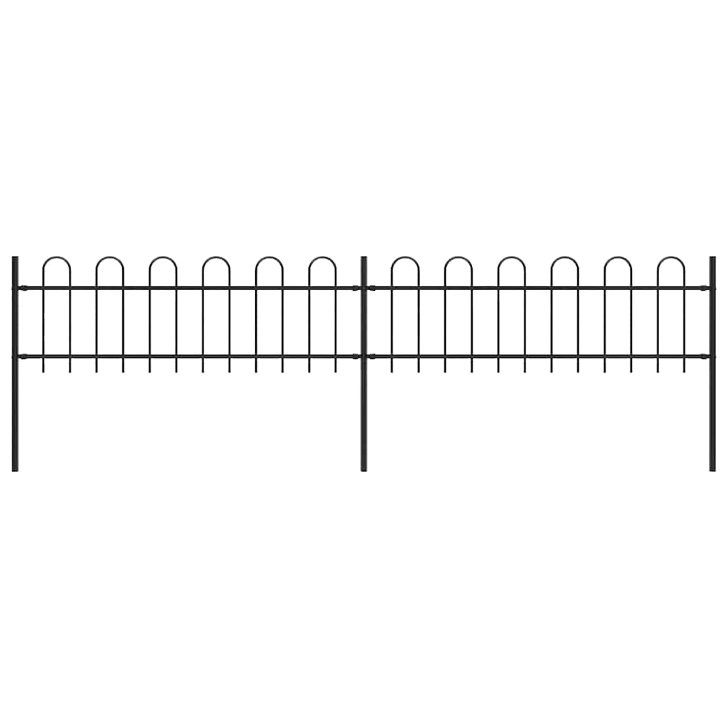 Vidaxl Garden Fence con top rotondo da 3,4x0,6 m in acciaio nero