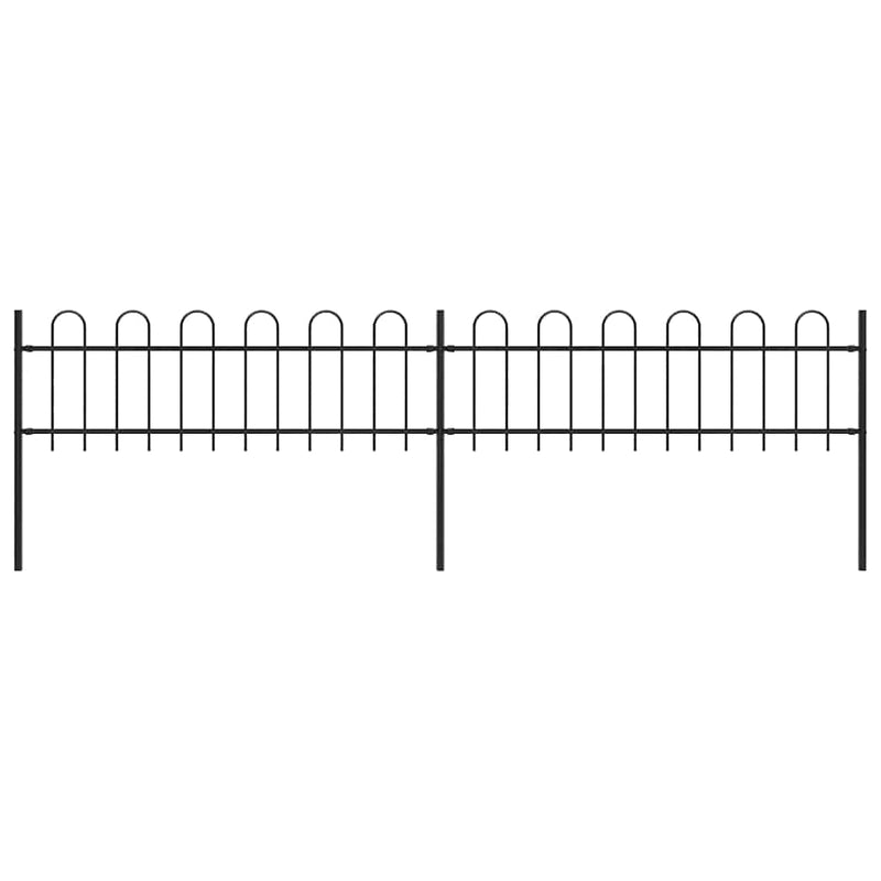 Vidaxl Garden Fence con top rotondo da 3,4x0,6 m in acciaio nero