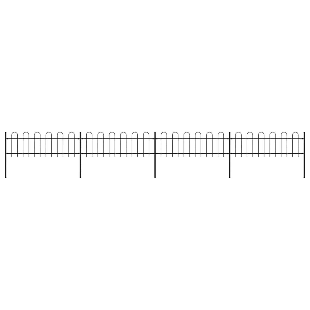 Vidaxl Garden Fence con top rotondo da 6,8x0,6 m in acciaio nero