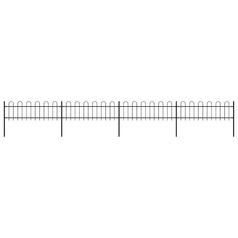 Vidaxl Garden Fence con top rotondo da 6,8x0,6 m in acciaio nero