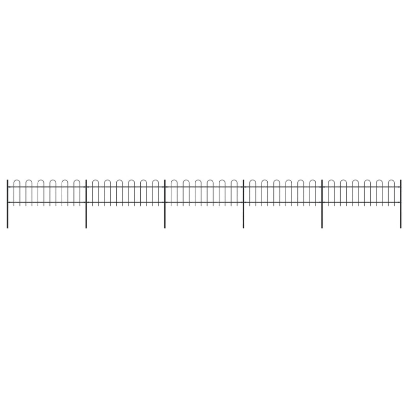Vidaxl Garden Fence con top rotondo da 8,5x0,6 m in acciaio nero