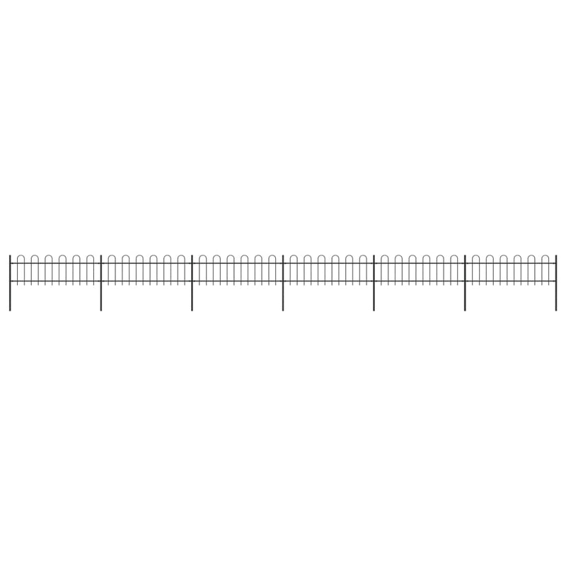 Vidaxl Garden Fence con top rotondo da 10,2x0,6 m in acciaio nero