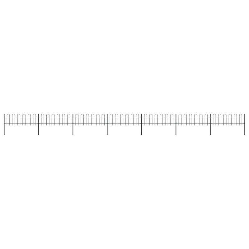 Vidaxl Garden Fence con top rotondo 11,9x0,6 m in acciaio nero