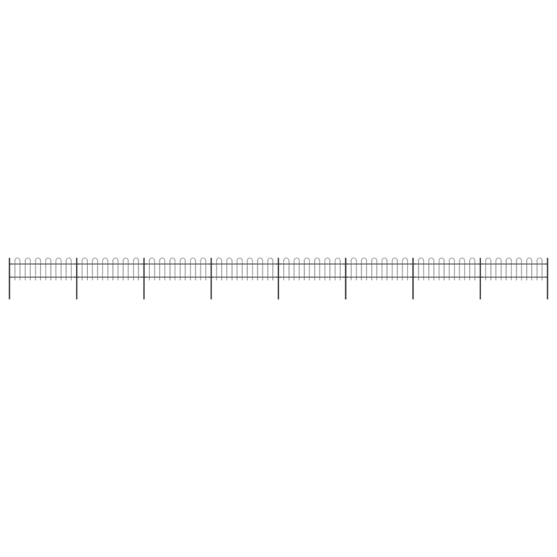 Vidaxl Garden Fence con top rotondo 13,6x0,6 m in acciaio nero
