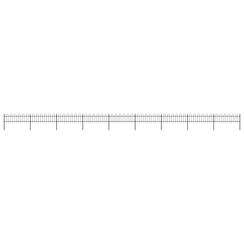 Vidaxl Garden Fence con top rotondo da 15,3x0,6 m in acciaio nero