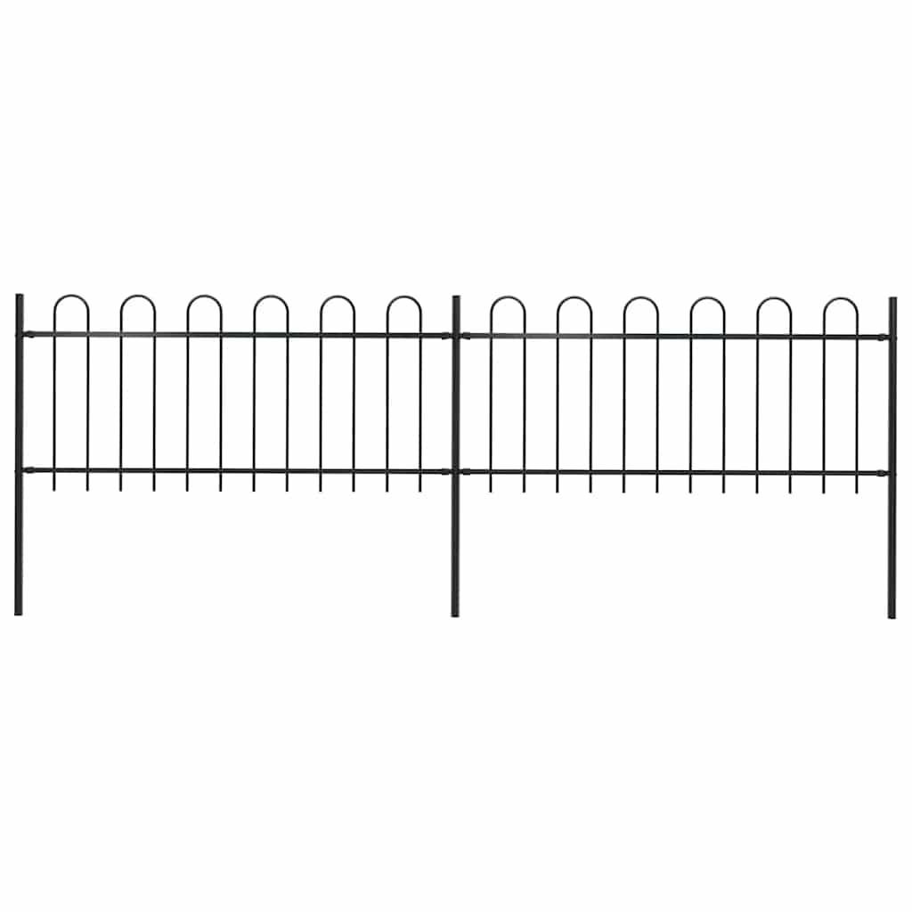 Vidaxl Garden Fence con top rotondo da 3,4x0,8 m in acciaio nero