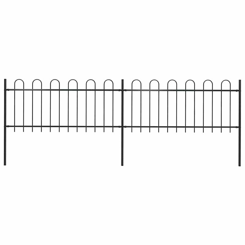 Vidaxl Garden Fence con top rotondo da 3,4x0,8 m in acciaio nero