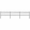 Vidaxl Garden Fence con top rotondo 5,1x0,8 m in acciaio nero