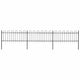 Vidaxl Garden Fence con top rotondo 5,1x0,8 m in acciaio nero