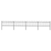 Vidaxl Garden Fence con top rotondo da 6,8x0,8 m in acciaio nero