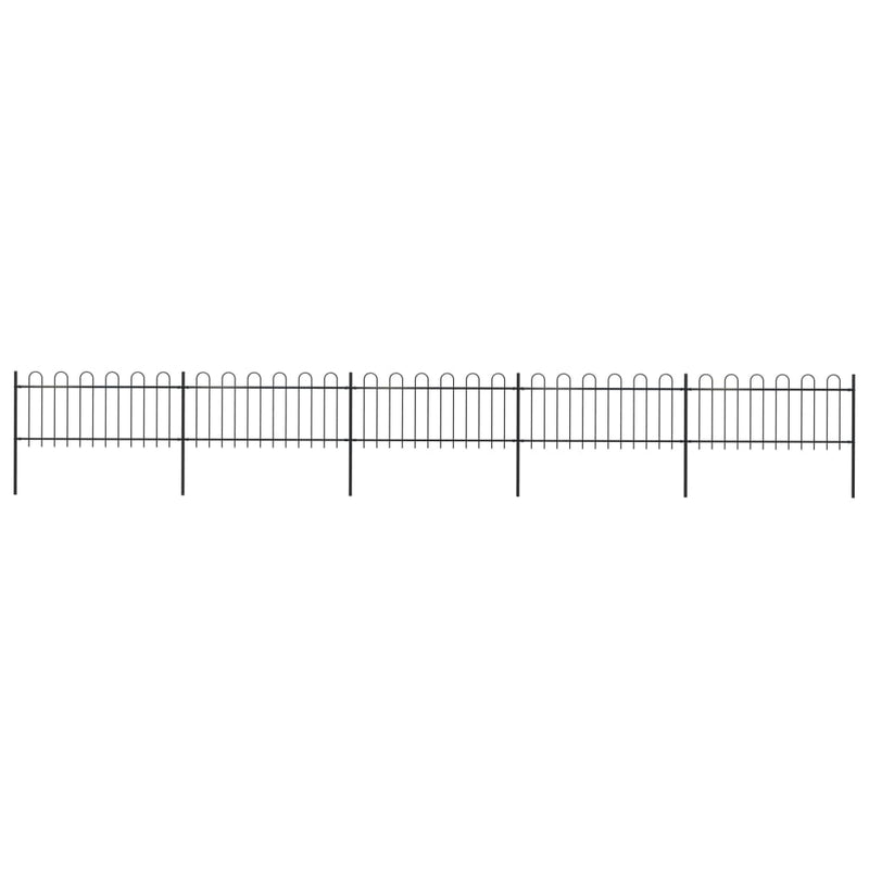Vidaxl Garden Fence con top rotondo da 8,5x0,8 m in acciaio nero