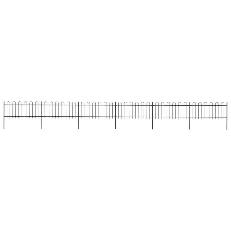 Vidaxl Garden Fence con top rotondo da 10,2x0,8 m in acciaio nero