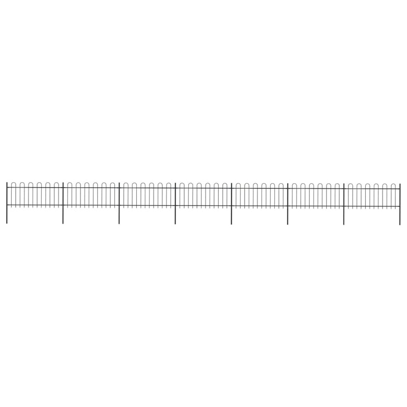Vidaxl Garden Fence con top rotondo 11,9x0,8 m in acciaio nero