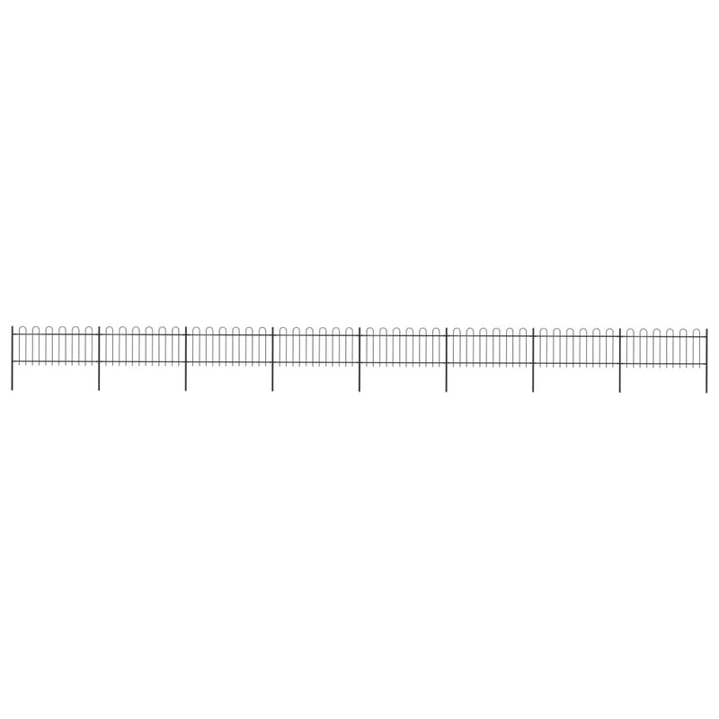Vidaxl Garden Fence con top rotondo 13,6x0,8 m in acciaio nero