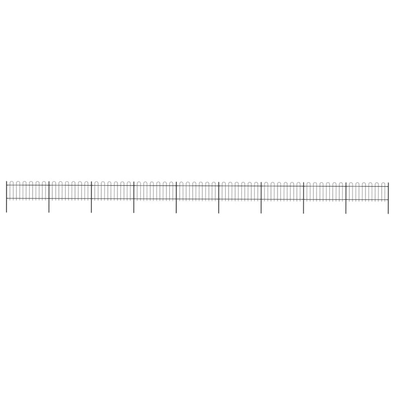 Vidaxl Garden Fence con top rotondo da 15,3x0,8 m in acciaio nero