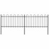 Vidaxl Garden Fence con top redonda de 3.4x1 m de acero negro