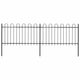Vidaxl Garden Fence con top rotondo 3,4x1 m in acciaio nero