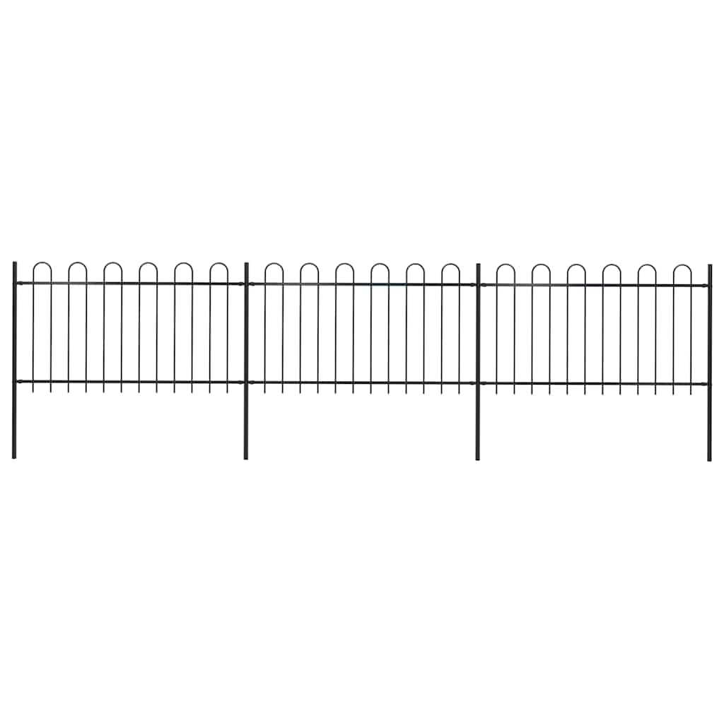 Vidaxl Garden Fence con redonda de 5.1x1 m de acero negro