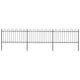 Vidaxl Garden Fence con redonda de 5.1x1 m de acero negro