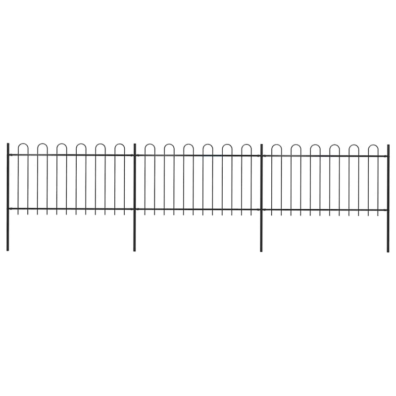 Vidaxl Garden Fence con top rotondo 5,1x1 m in acciaio nero