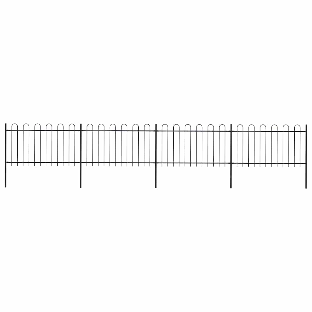 Vidaxl Garden Fence con top rotondo 6,8x1 m in acciaio nero