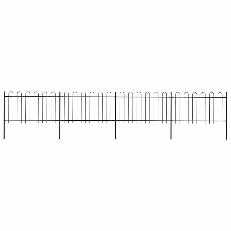 Vidaxl Garden Fence con top rotondo 6,8x1 m in acciaio nero
