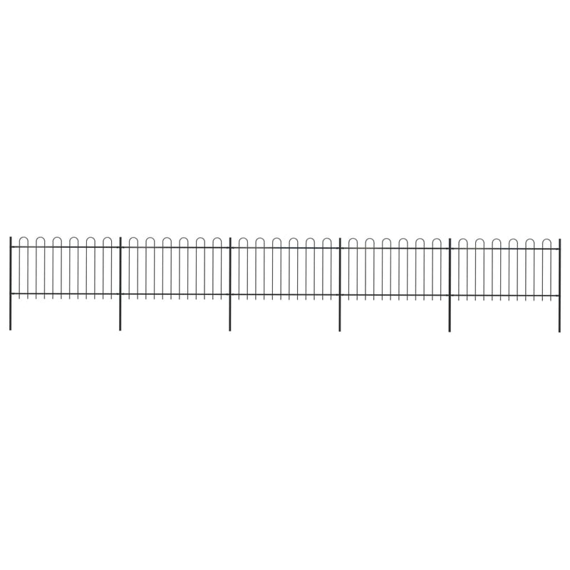 Vidaxl Garden Fence con top rotondo da 8,5x1 m in acciaio nero