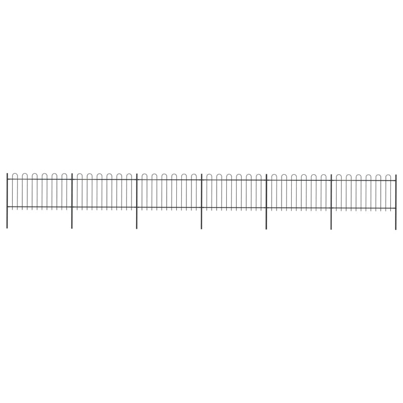 Vidaxl Garden Fence con negros de acero redondo de 10.2x1 m