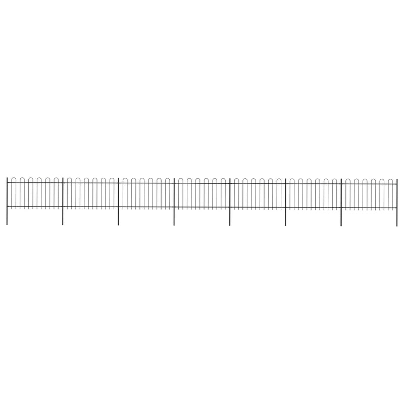 Vidaxl Garden Fence con top rotondo 11,9x1 m in acciaio nero