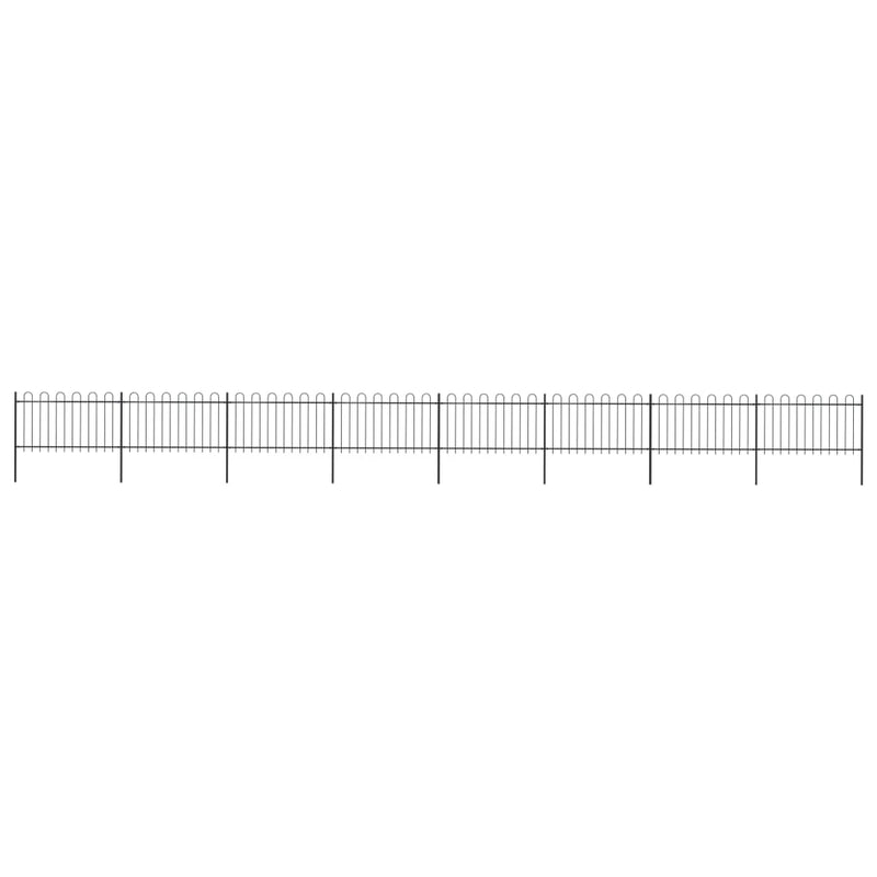 Vidaxl Garden Fence con top rotondo 13,6x1 m in acciaio nero