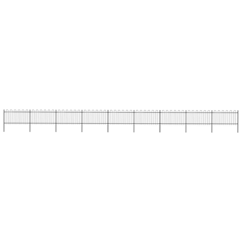 Vidaxl Garden Fence con top rotondo da 15,3x1 m in acciaio nero