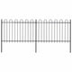 Vidaxl Garden Fence con top rotondo 3,4x1,2 m in acciaio nero
