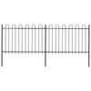 Vidaxl Garden Fence con top rotondo 3,4x1,2 m in acciaio nero