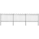 Vidaxl Garden Fence con top rotondo 5,1x1,2 m in acciaio nero