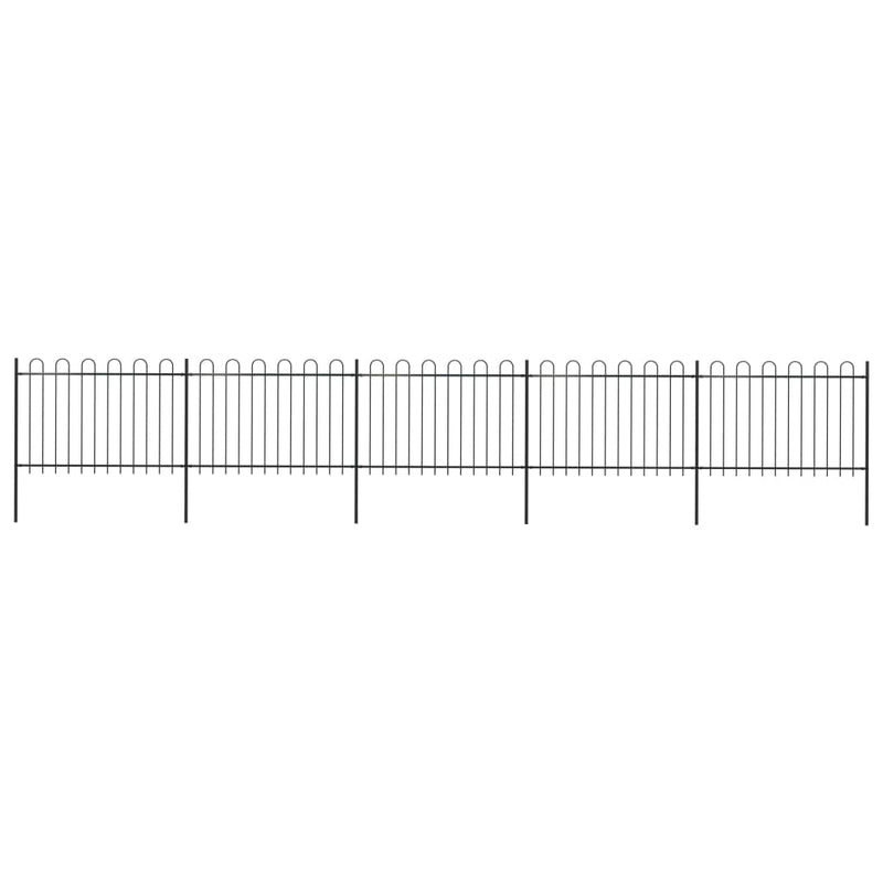 Vidaxl Garden Fence con top rotondo da 8,5x1,2 m in acciaio nero