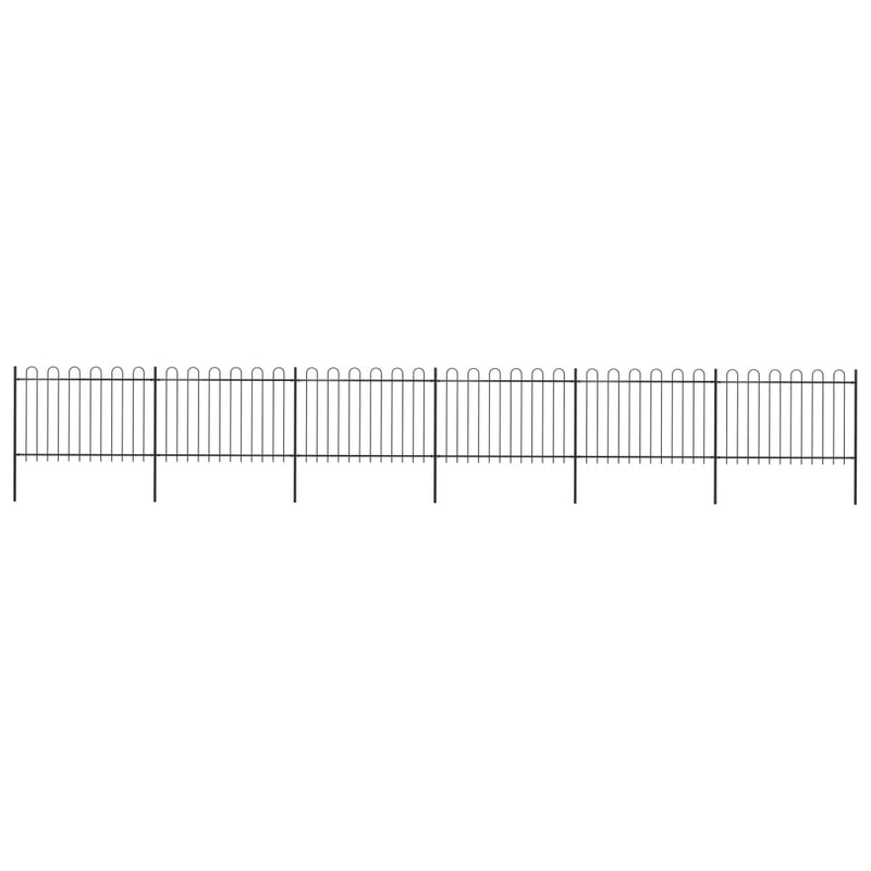 Vidaxl Garden Fence con top rotondo 10,2x1,2 m in acciaio nero