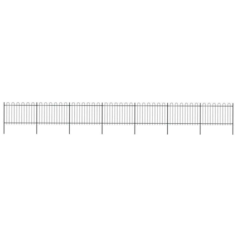 Vidaxl Garden Fence con top rotondo 11,9x1,2 m in acciaio nero