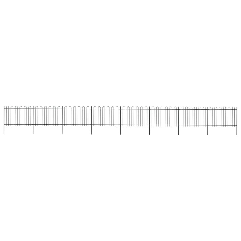 Vidaxl Garden Fence con top rotondo 13,6x1,2 m in acciaio nero