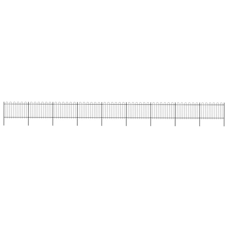 Vidaxl Garden Fence con top rotondo da 15,3x1,2 m in acciaio nero