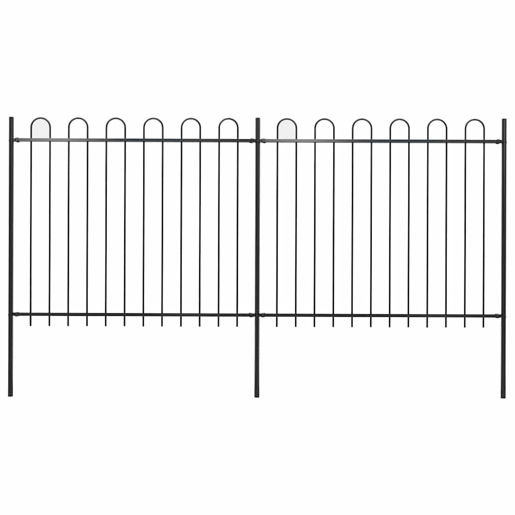Vidaxxl valla de jardín con anilla de acero 359x150 cm negro
