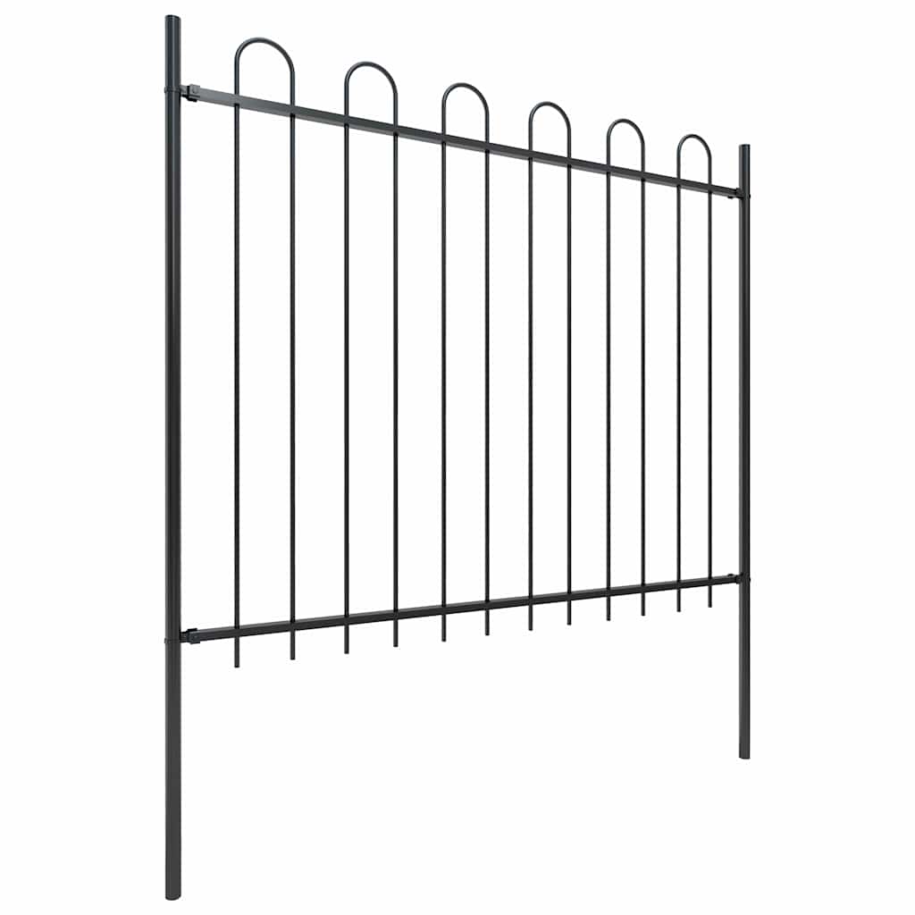 Vidaxxl valla de jardín con anilla de acero 359x150 cm negro